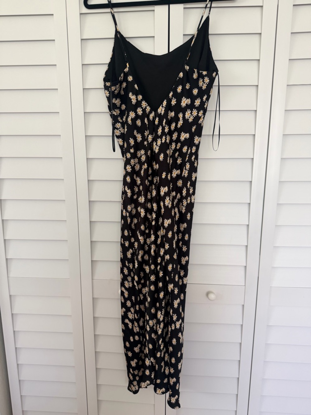 Bardot Black Maxi Slip Dress with Cream Daisy Print